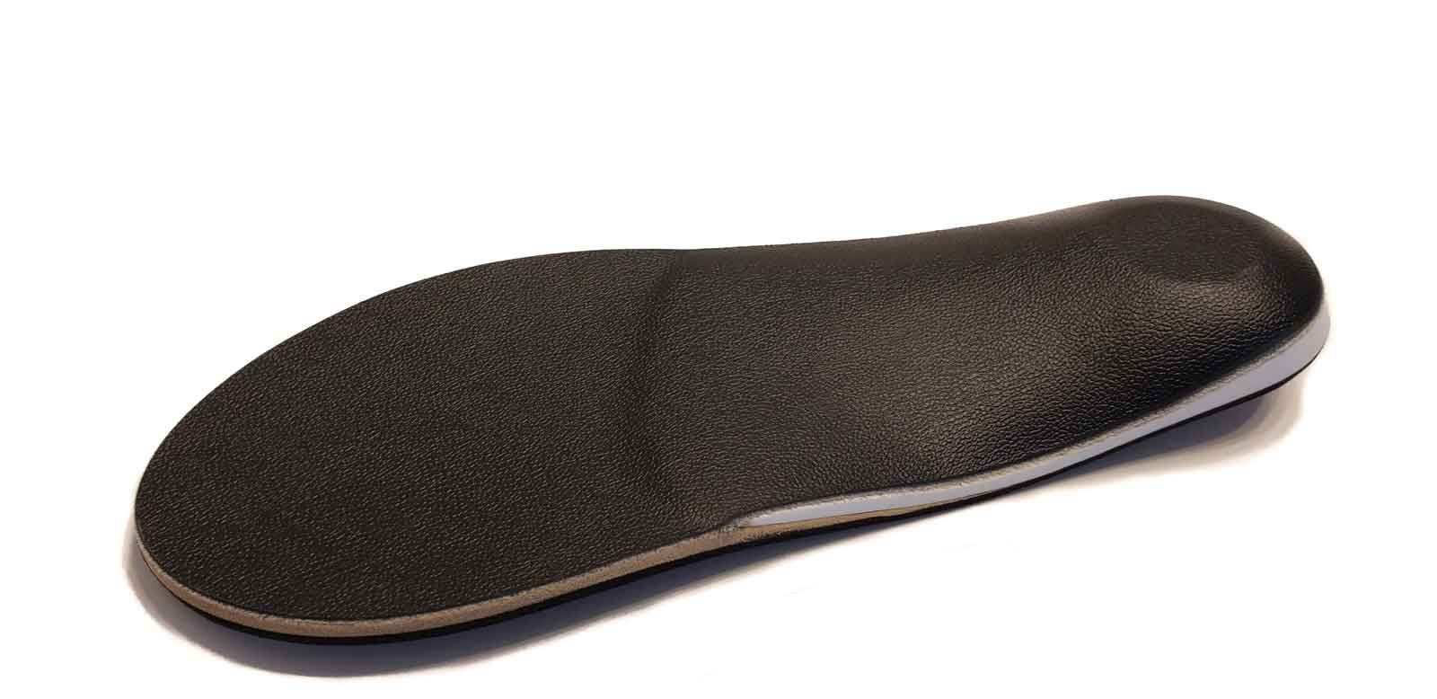 Full-length dress shoe orthotic, premium leather finish